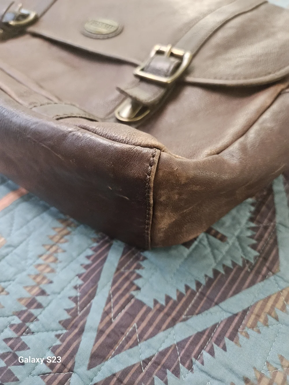 Fossil Men's Brown Leather Messenger Bag - Classic Crossbody